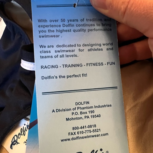 Dolfin Womens Swimsuit One Piece Bathing Swim Suit Navy Blue Vintage NWT Size 30 - Picture 10 of 12